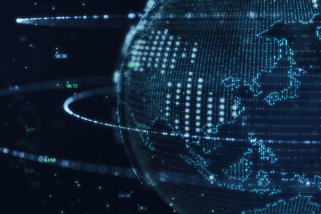 Cyber security services planet earth world map